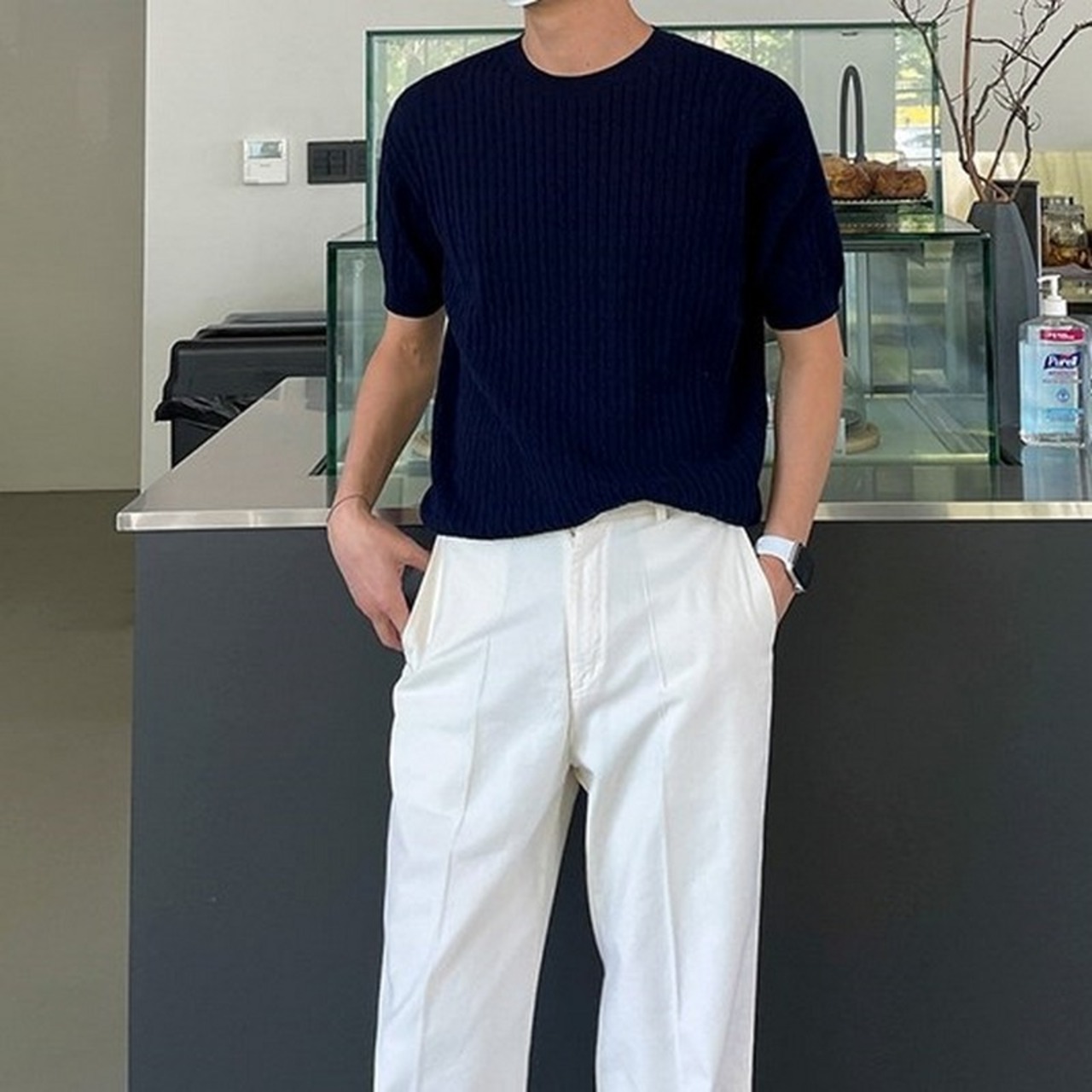 ニットジャガードTシャツ　MT0080222