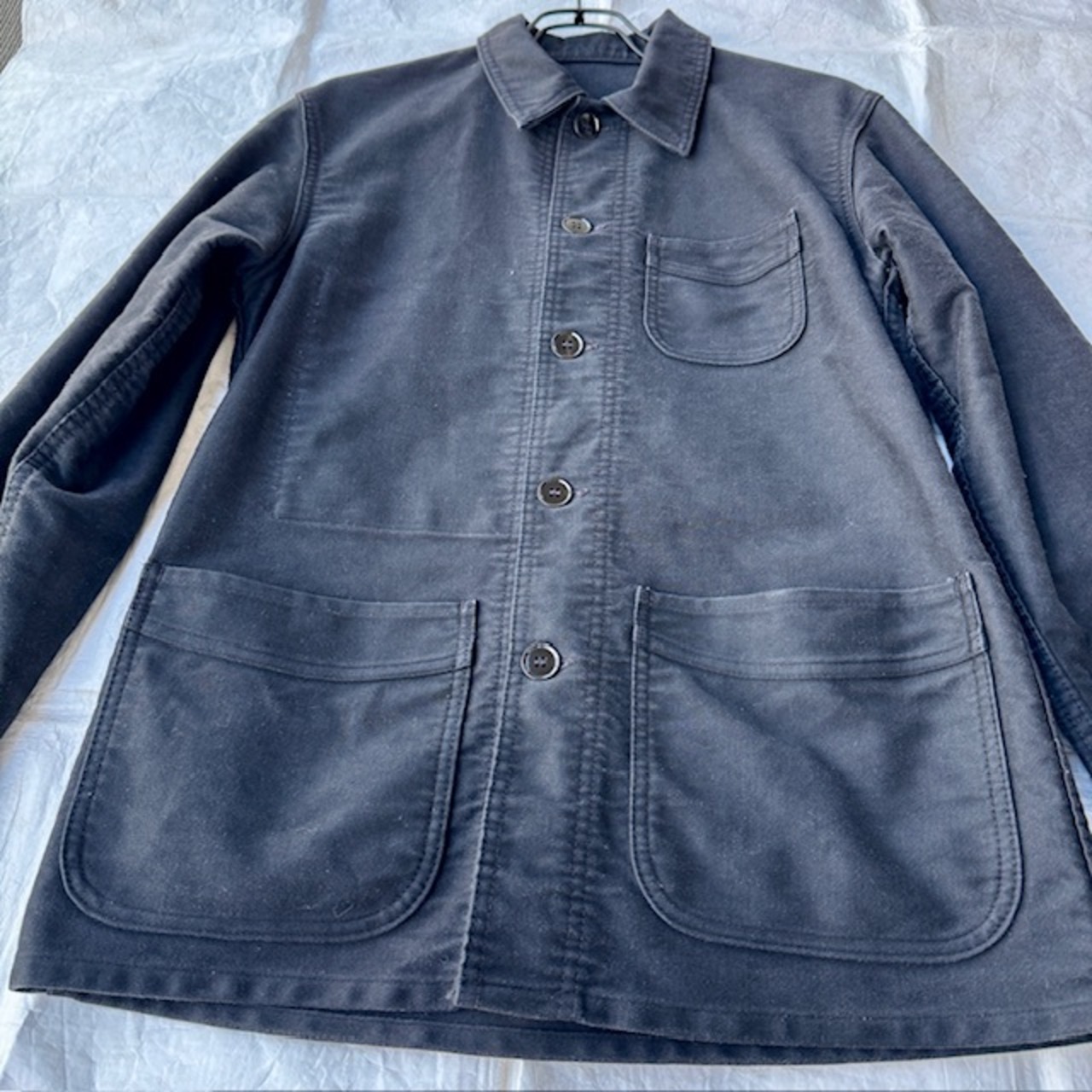 French ブラックモールスキンジャケット 50s〜 画像3