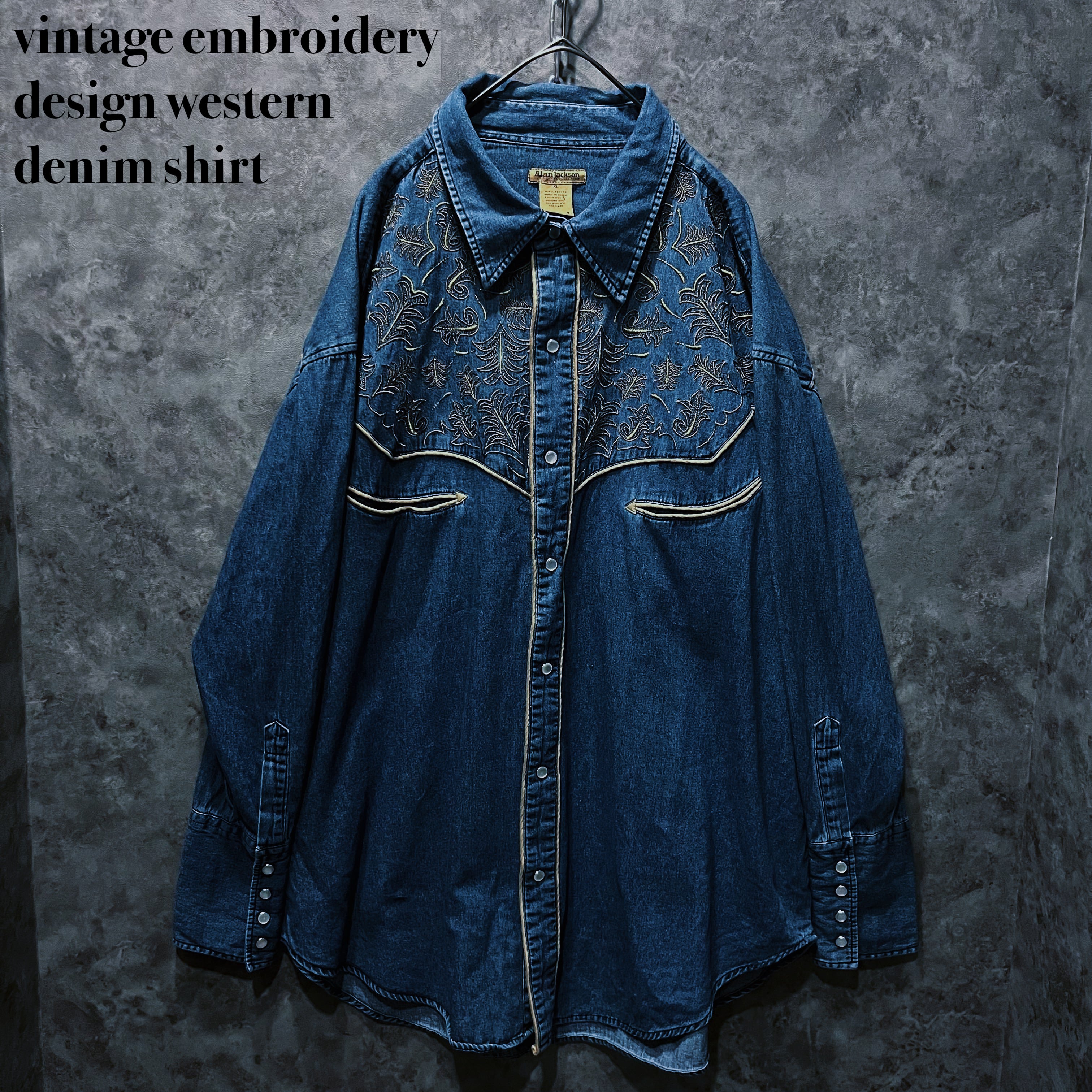【doppio】vintage embroidery design western denim shirt | ayne powered by BASE