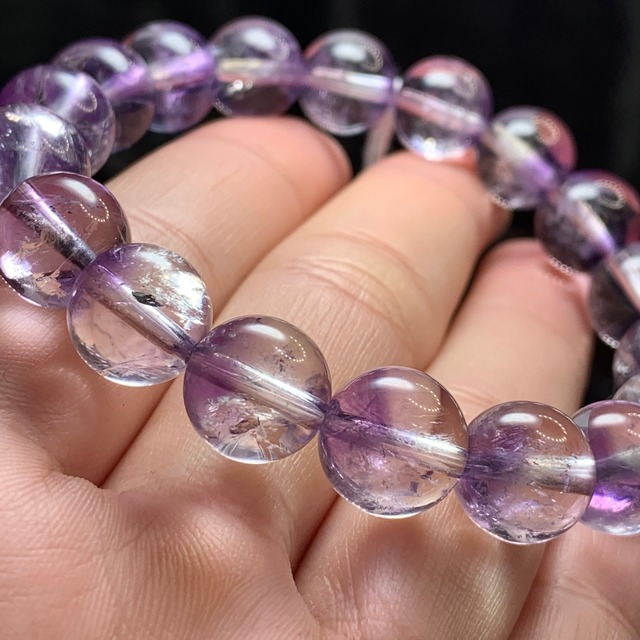 2.1部ファントム状☆可愛いコントラスト・エレスチャルアメジスト ブレスレット