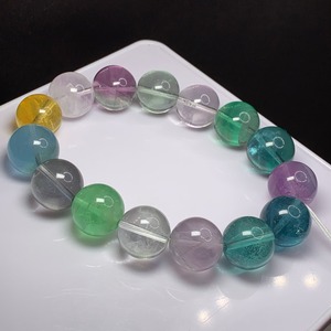 N.f144.明るめポップカラー大玉フローライトブレスレット