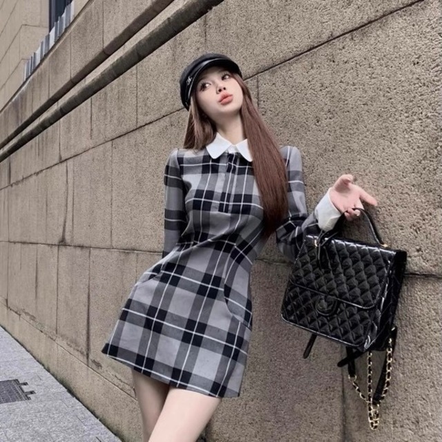 Déci Couture チェック柄 ミニワンピース ALLuRing ChaRm ワンピース 