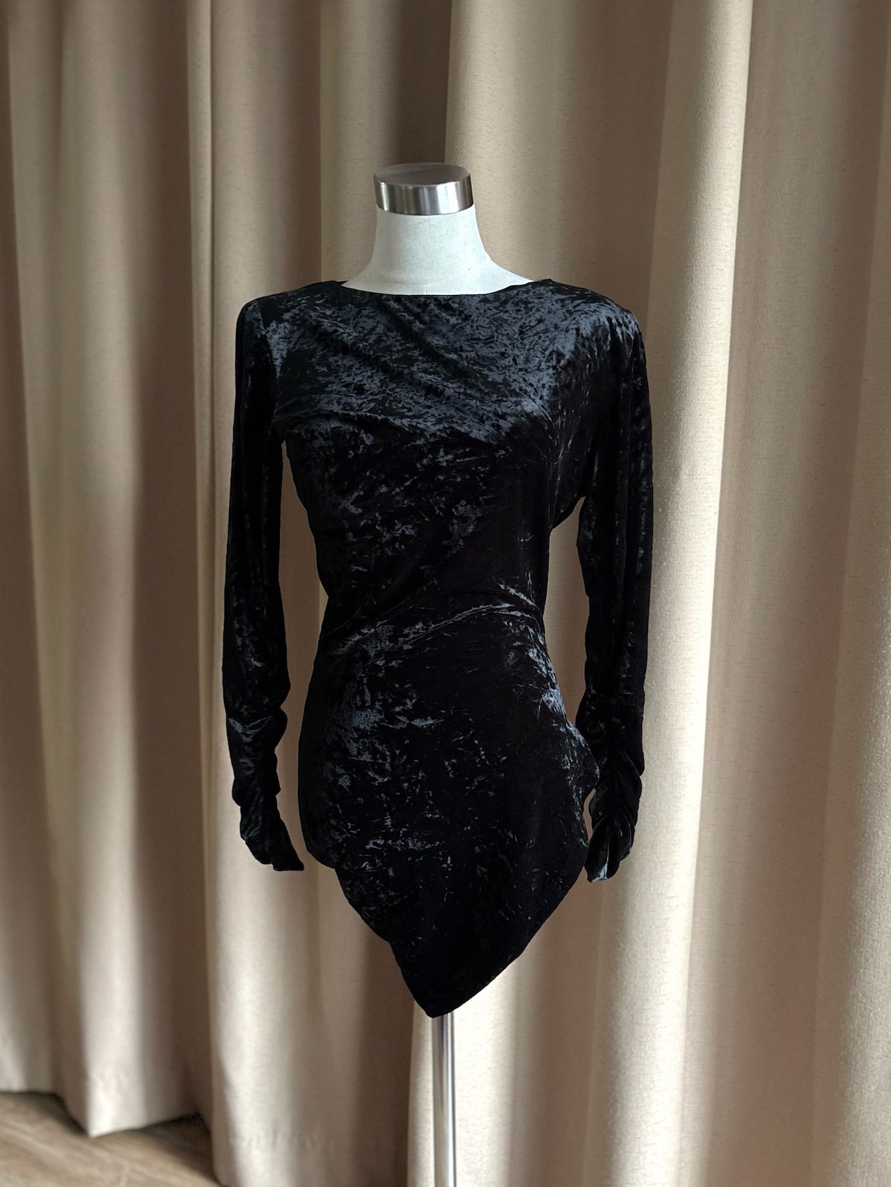 J&R black velour set up-5028-10