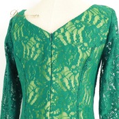 フラダンス 衣装 CC Fashions CCファッション ワンピース ドレス グリーン系 花柄 植物柄 レース 透け感 ハワイアン アロハ フラ ダンス レッスン 練習 ハワイアンダンス 緑 黄緑 長袖 フレア 華やか 鮮やか かわいい おしゃれ 上品 大人っぽい ダンス衣装 練習着 レッスンウェア ハワイ製