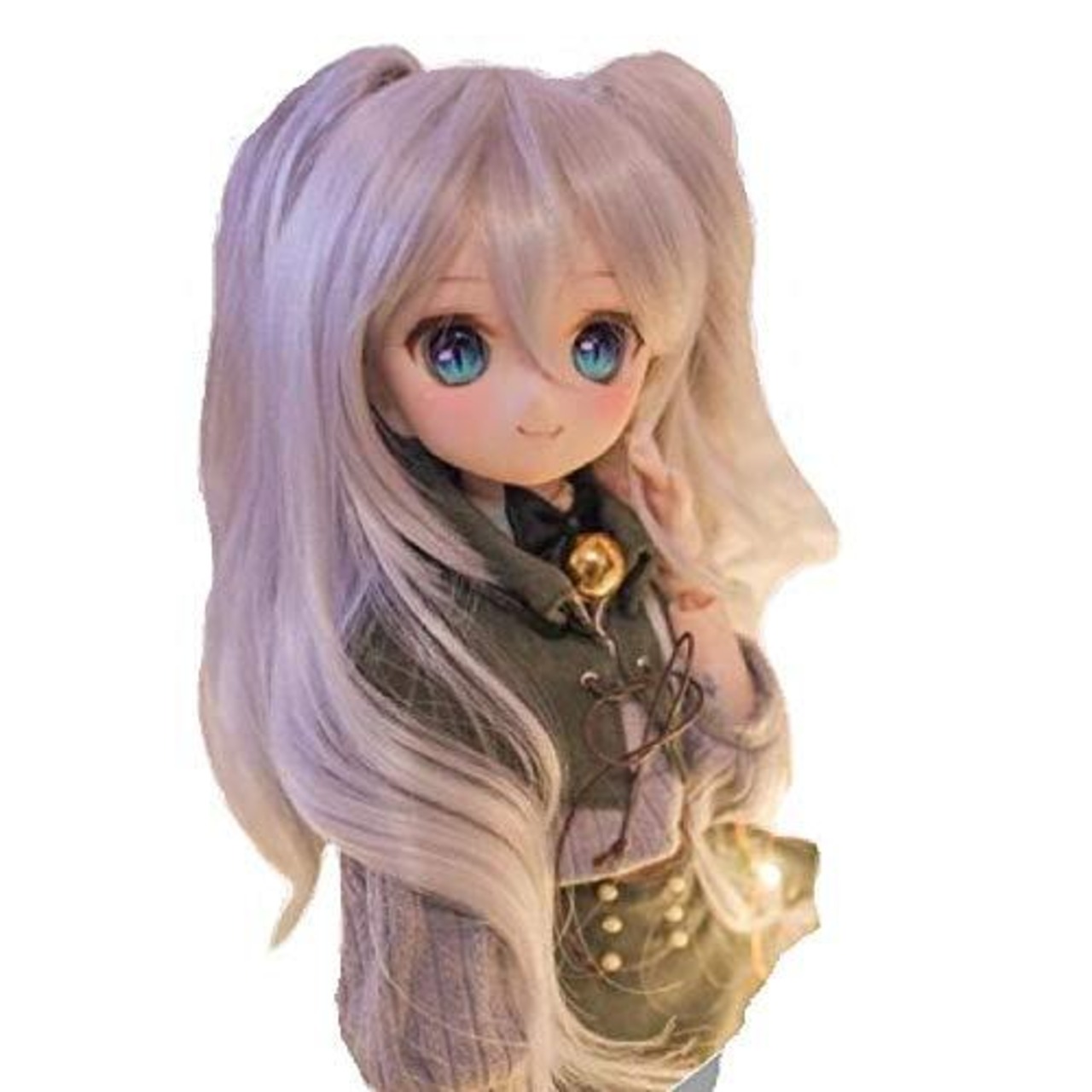 S317 ドール用 耐熱 ウィッグ 8～9インチ カツラ トップツインテール ゆるロングヘア 1/3サイズ BJD DD DDS MDD ...