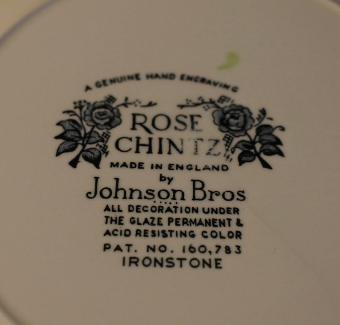 英国製 Johnson Brothers Rose Chintz Bowl ジョンソンブラザーズ 平皿