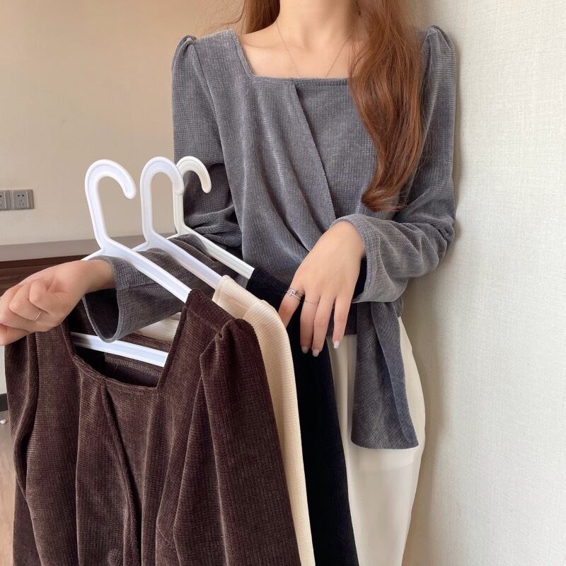 シャツ オータムウィンタートップス スタイルコーデュロイカラーショート ロング 秋物 冬物 スクウェア 1号婦人5084393412