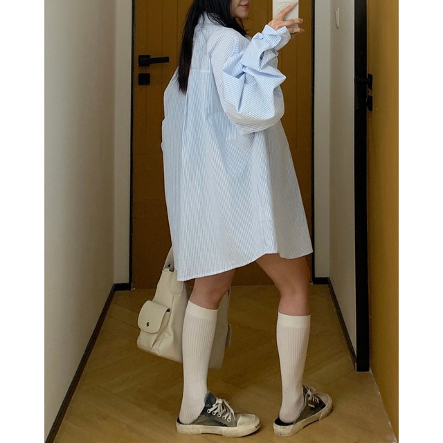 oversized color striped shirt　オーバーサイズカラーストライプシャツ　J0871