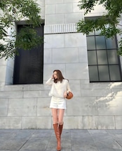 A line fur vest white