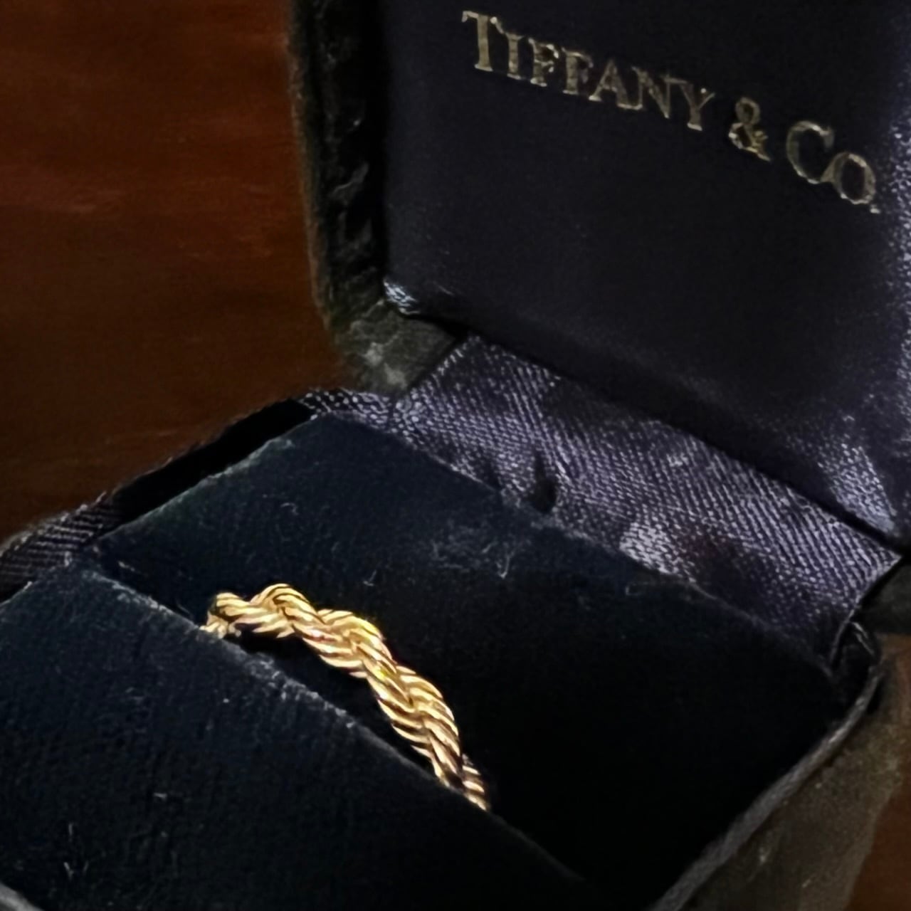 VINTAGE TIFFANY & CO. 14K Gold Twist Rope Ring | ヴィンテージ