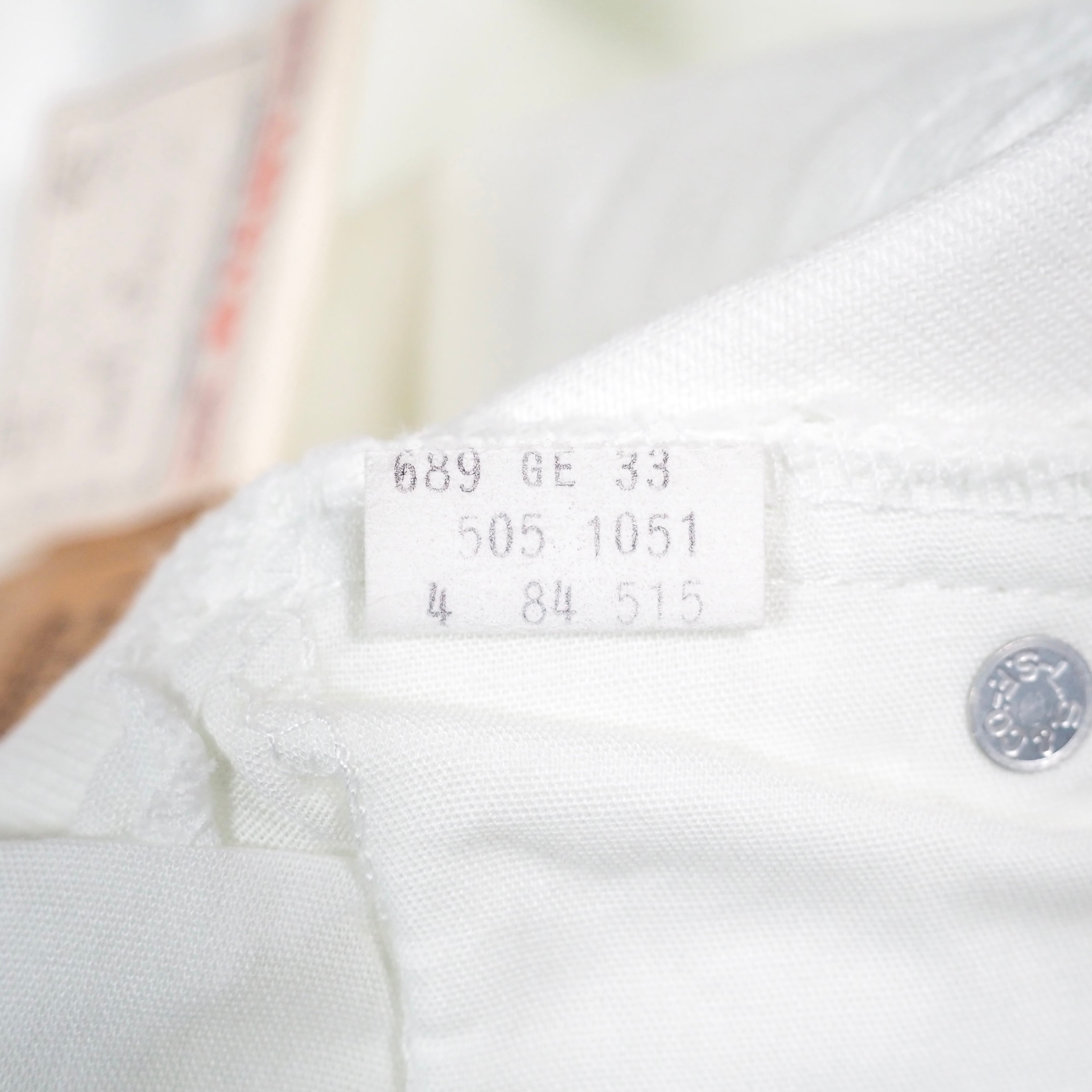 NOS】80's Levi's 505-1051 W34/L33 White Katsuragi pant USA製