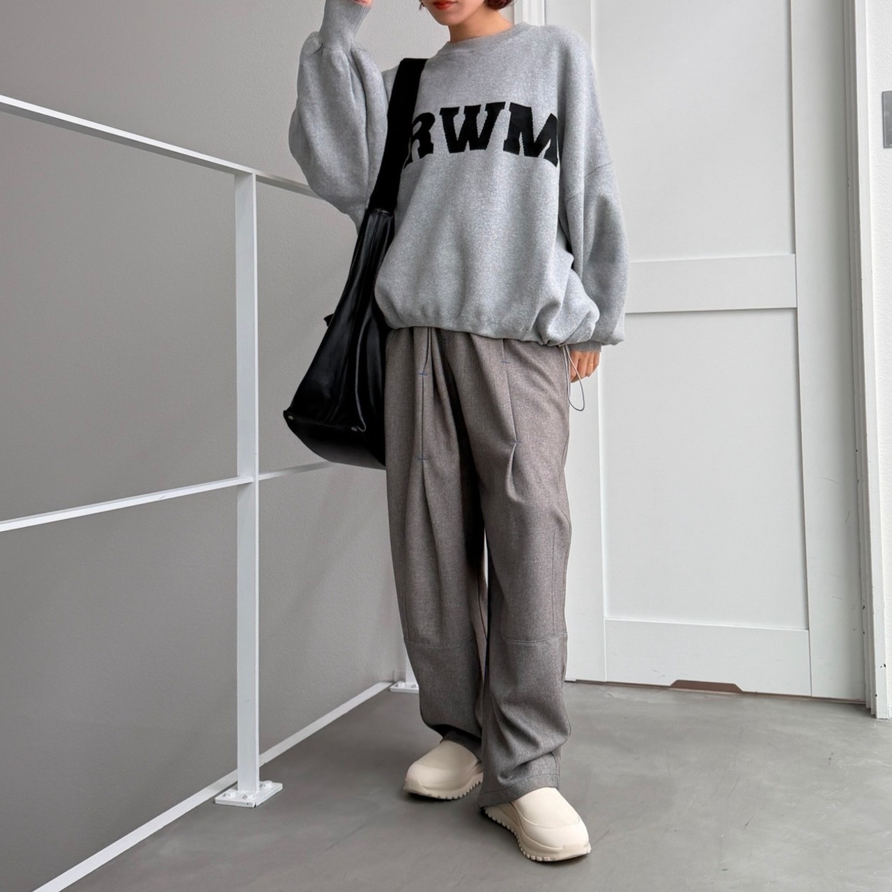 [GRWM]ボリュームワイドknit/グレー