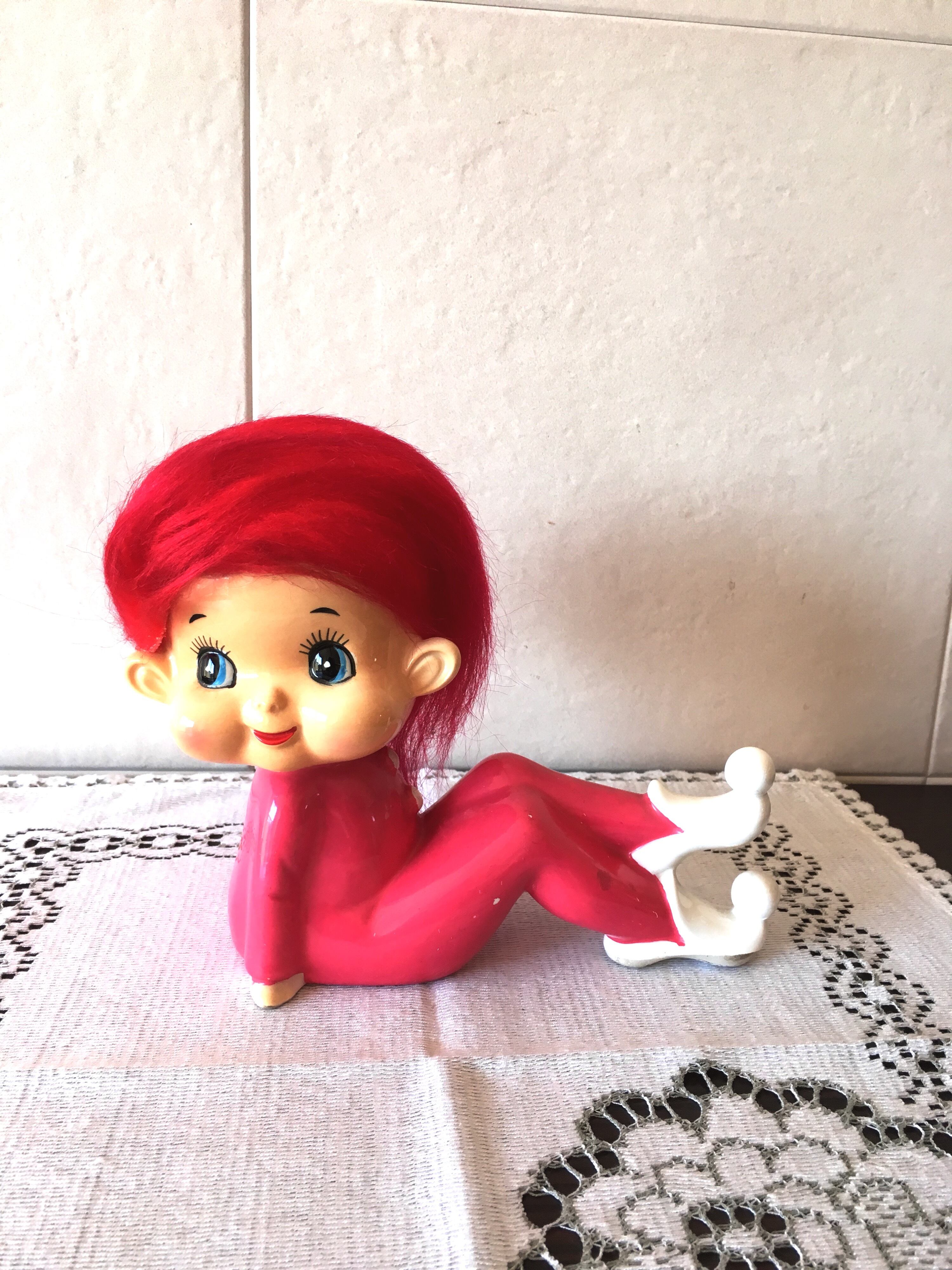 昭和レトロ ポーズ人形 赤毛の女の子