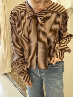 stripe bow tie shirts【1845】