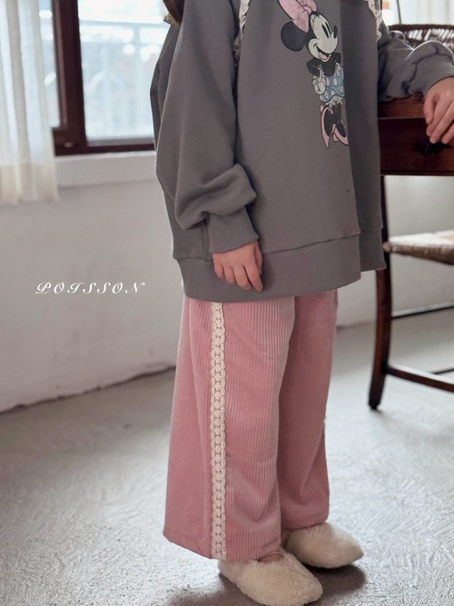 予約 Velvet lace pants [ poisson ]