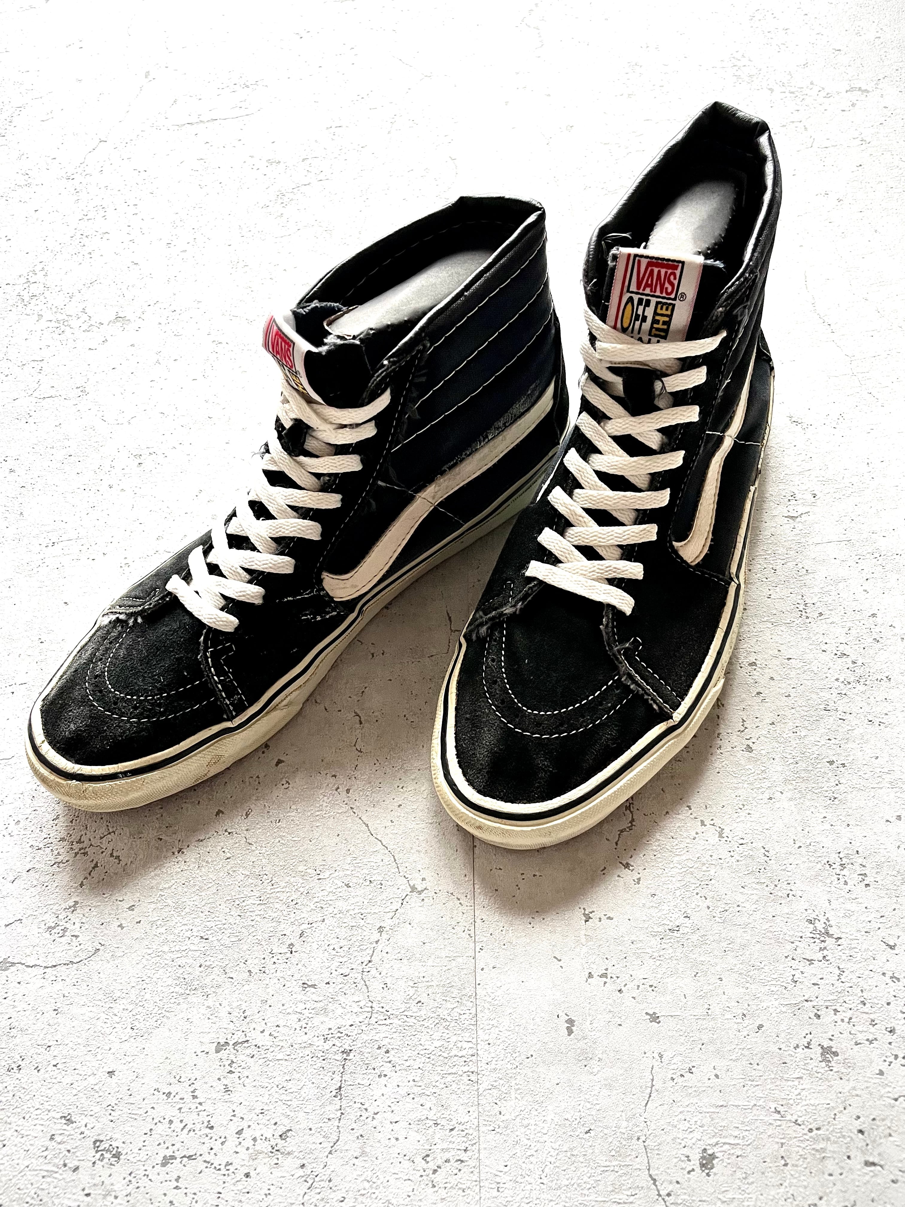 90s USA VANS Sk8-Hi black×yellow ヴィンテージ