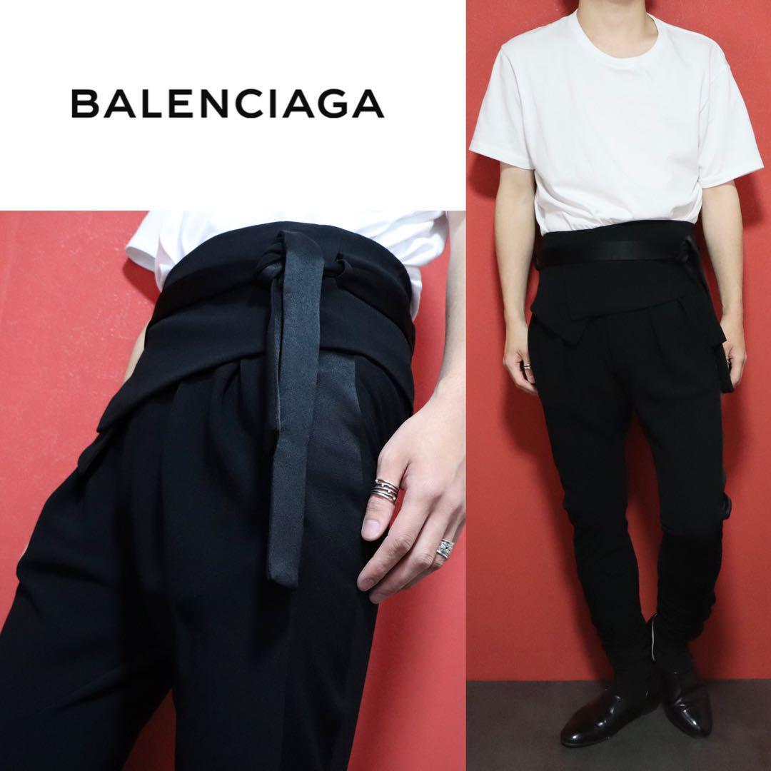 【モード】BALENCIAGA 09AW ニコラ期 シルク サイドライン パンツ モード】BALENCIAGA 09AW ニコラ期 シルク サイドライン パンツ