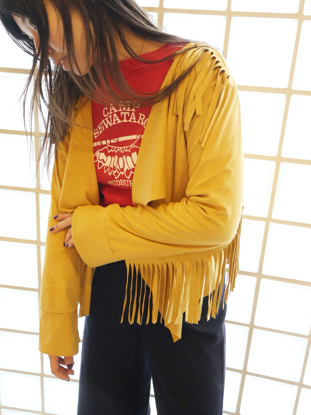 fake sudede fringe jacket【1782】