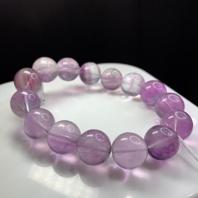 大玉✩パープルグラデーションフローライトブレスレット