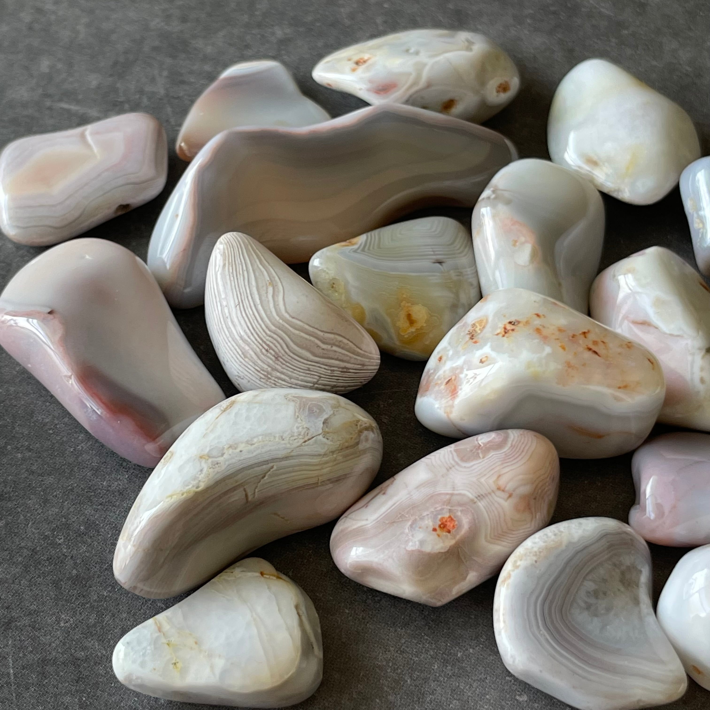 Pink Botswana Agate ピンクボツワナアゲート|Tumble タンブル|set②|天然石 パワーストーン 鉱物 gem stone