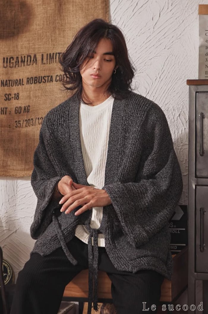 お支払い確認後20日以内発送】Le sucood 和風 ニットカーディガン