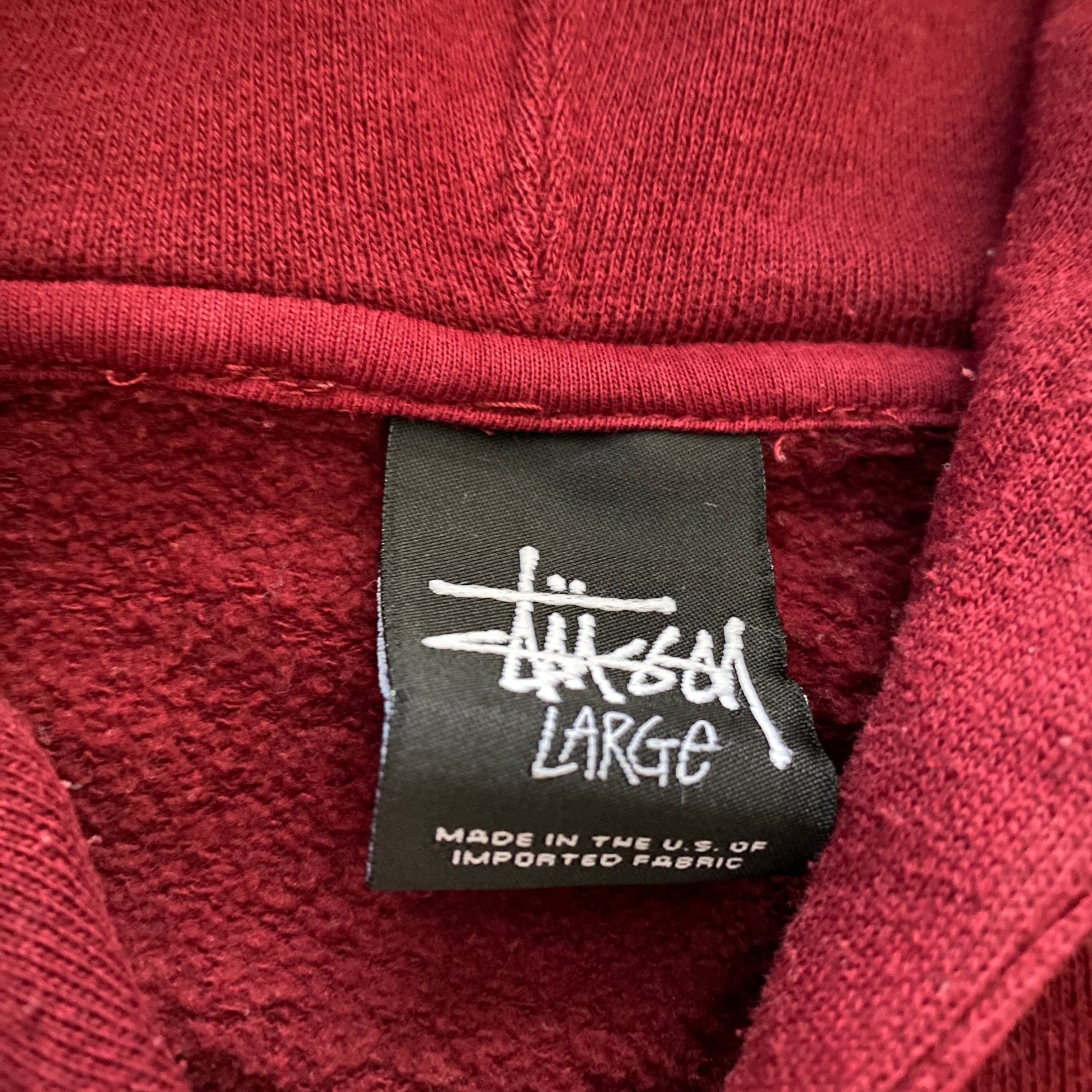 ステューシー STUSSY スウェット デカロゴ ワインレッド