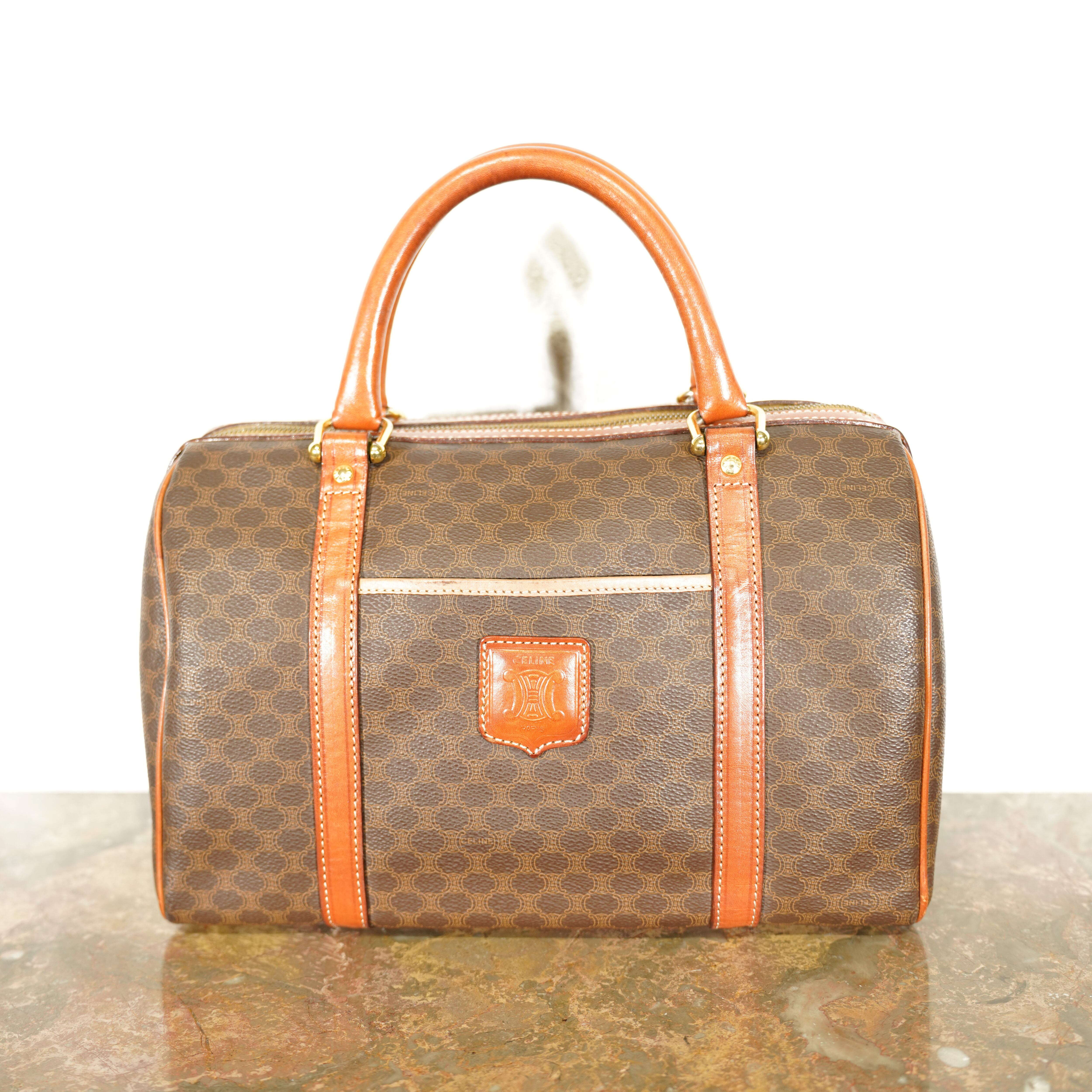 CELINE/セリーヌ マカダム柄 ボストンバッグ ヴィンテージ オールド