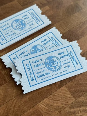 世界カワウソの日限定 カワウソ＆ラッコ船長Letterpressしおり２枚