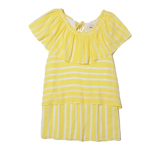 WHIT    stripeee   ruffle dress