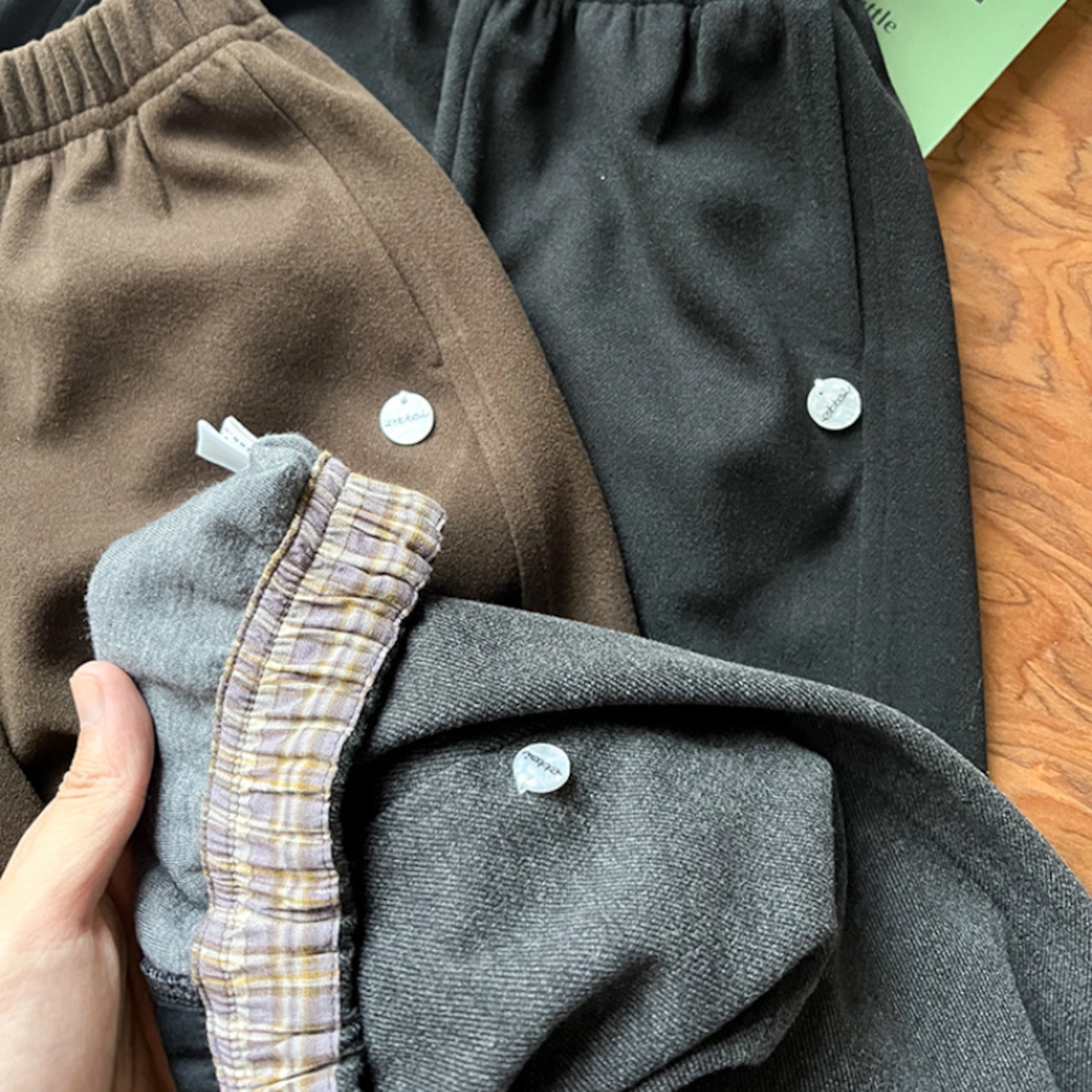 秋韓国風ツイルパンツ