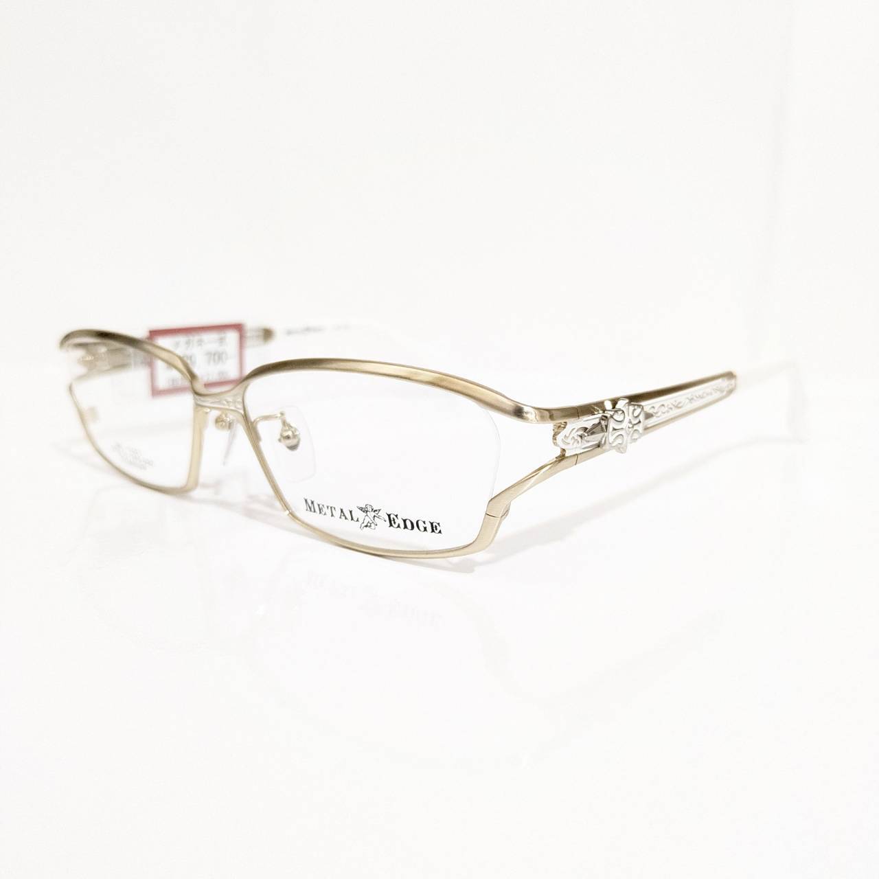 【METAL EDGE】スクエアナイロールフレーム ゴールド