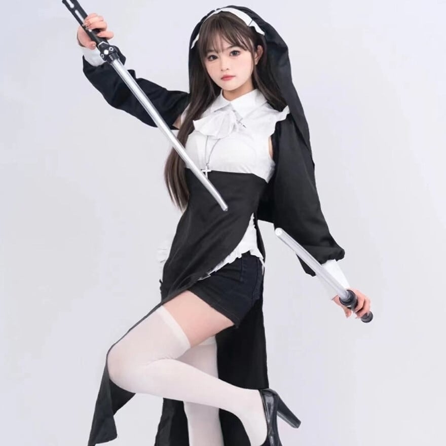 創作】シスター風コスプレ衣装 天使と悪魔 サブカル系 ワンピ