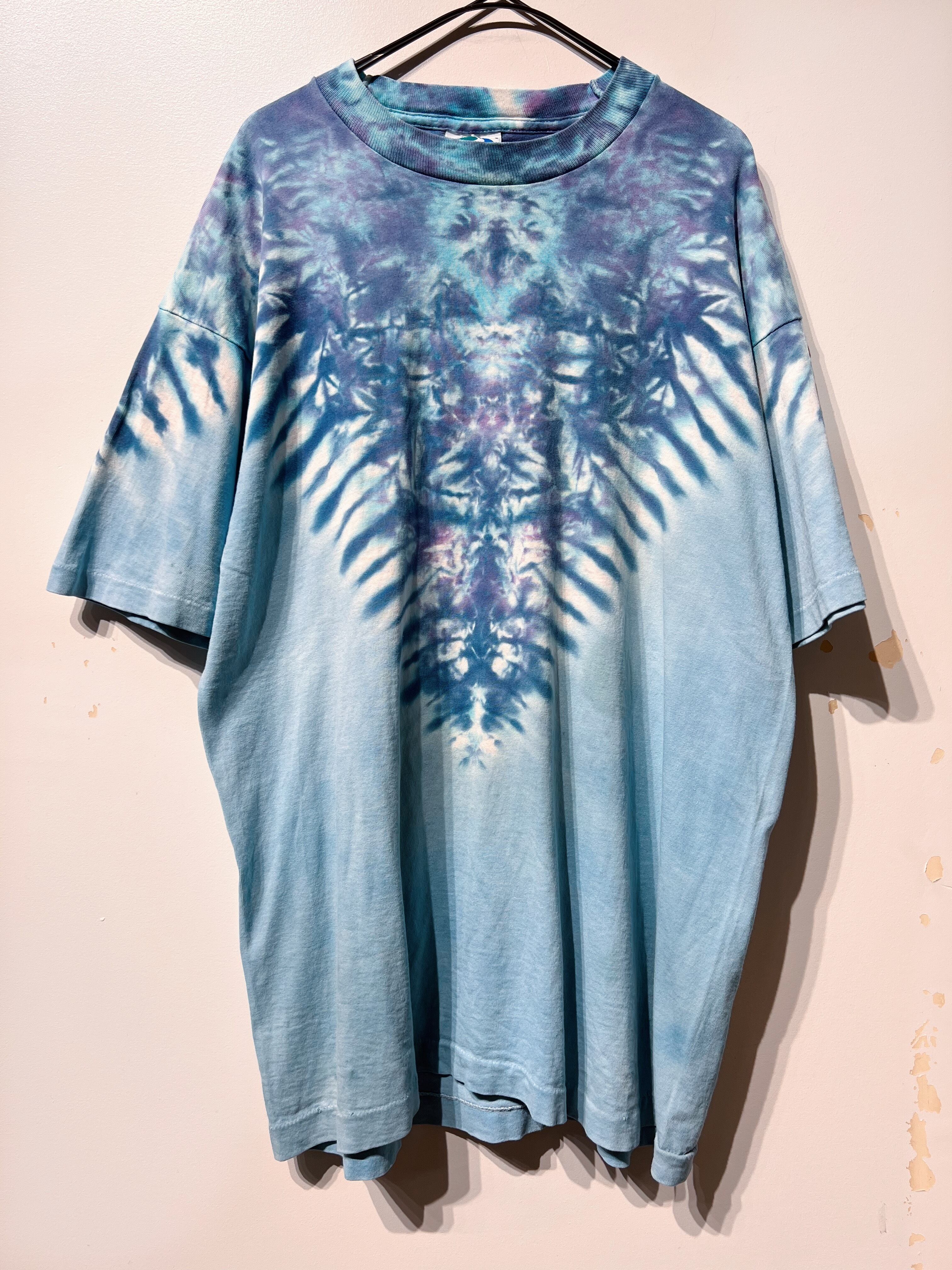 (CS2292)90’s “LIQUID BLUE” tie-dye T shirt made in USA