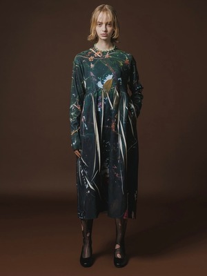 【26AW】NONTOKYO ノントーキョー / ワンピース /  DIRECT PRINT RIB GATHER O/P (TREE)
