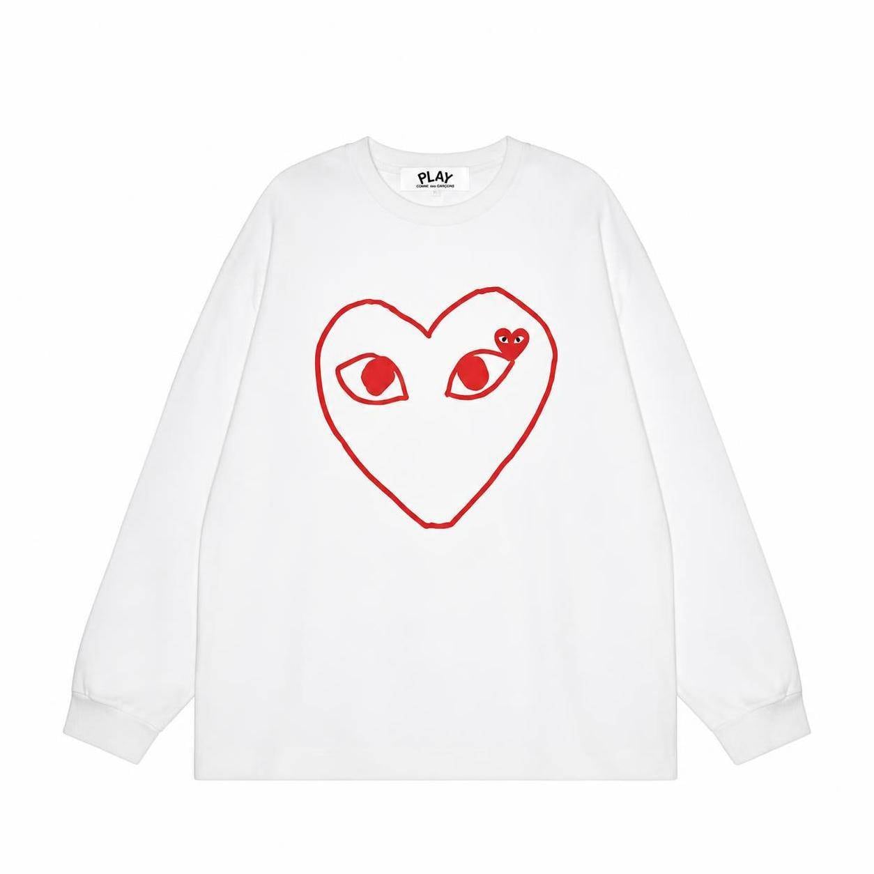 プレイ コムデギャルソン PLAY COMME des GARCONS マルチハートプリント cdg 長袖 Tシャツ メンズ レディース 長袖 柔らかい肌触り クルーネック 長袖 ロゴプリント カットソー