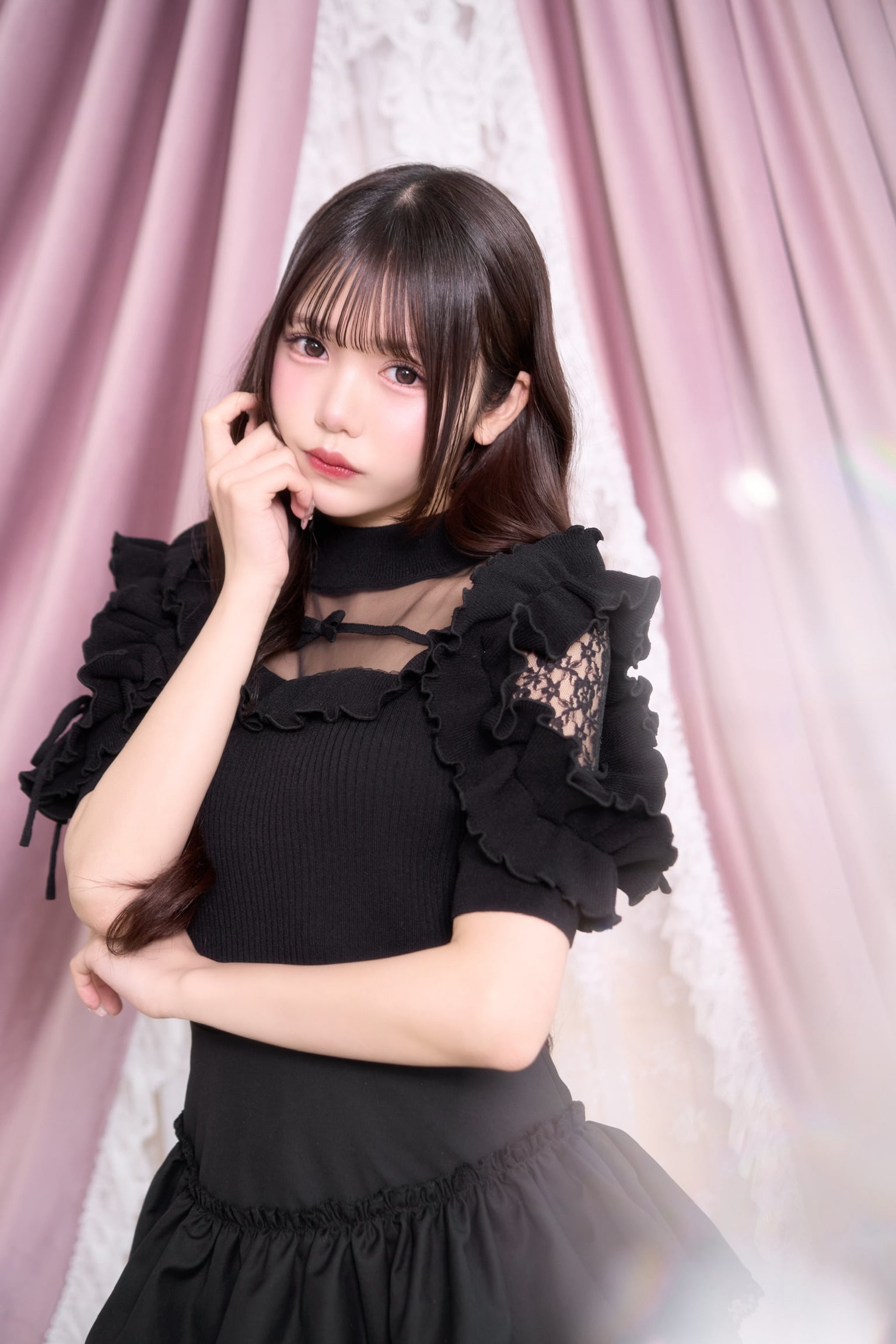 きらきらフリルサマーニット