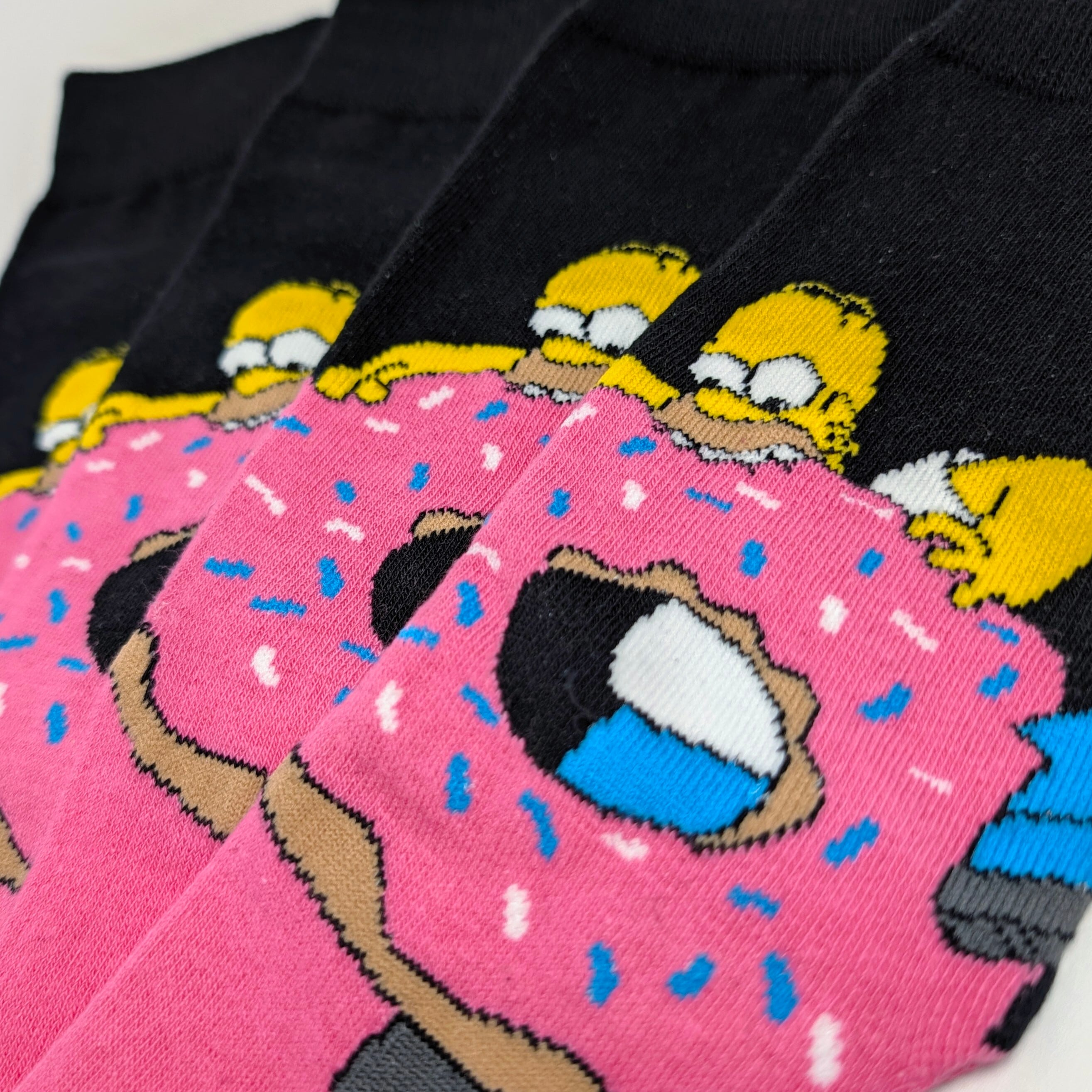 【 crew socks / クルーソックス 】『 The Simpsons / シンプソンズ / ホーマードーナツかぶりつき 』 靴下 / ソックス〚アメリカン雑貨 アメトイ〛