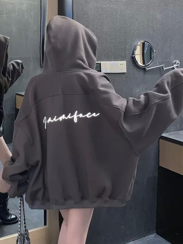 back print oversize hoodie