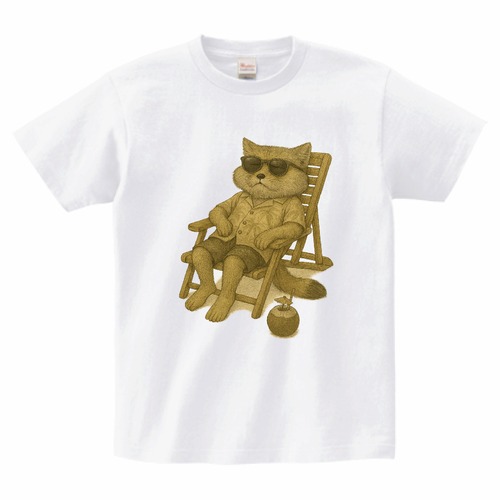 バカンスなチベットスナギツネTシャツ[ホワイト]