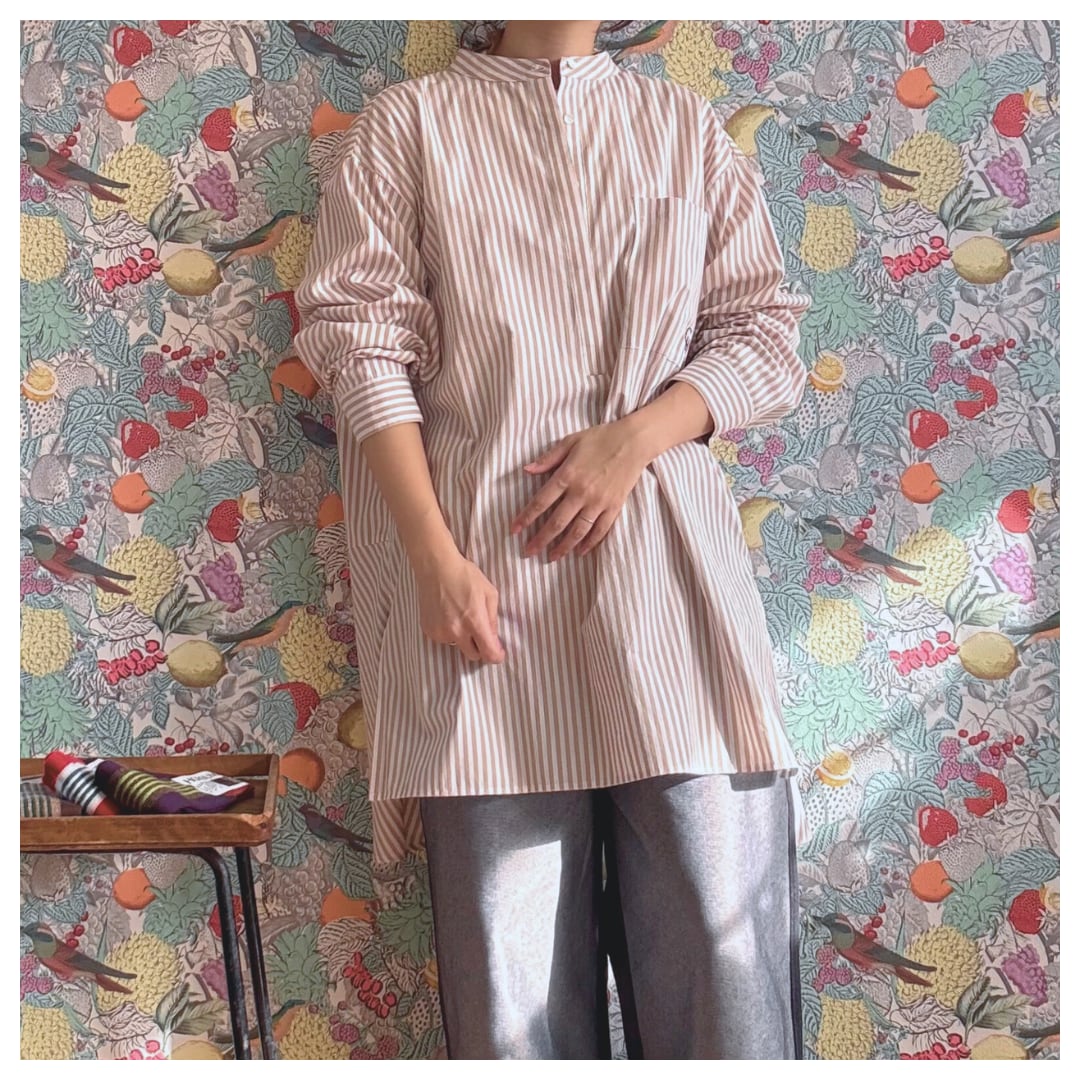 【CLOCHE】ストライプスキッパーシャツ