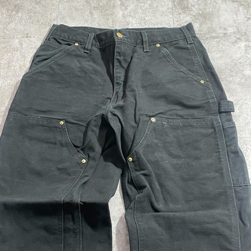 USA製 ブラック ダブルニー Carhartt B01 BLK 32×32 詳細写真4