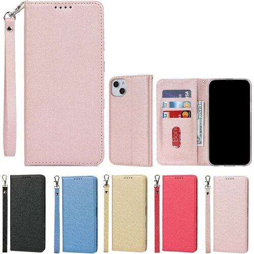 Eastwave アイフォン For iPhone 15 ケース For iPhone15 ケース 手帳型 For iPhone 15 caseストラップ付き PU皮革 明るい色 内蔵マグネット 携帯カバー カードポケット スタンド機能 便利 ピンク 2107