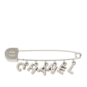 シャネル 安全ピン モチーフ ブローチ 01P刻印 シルバー メタル ラインストーン レディース CHANEL 【中古】