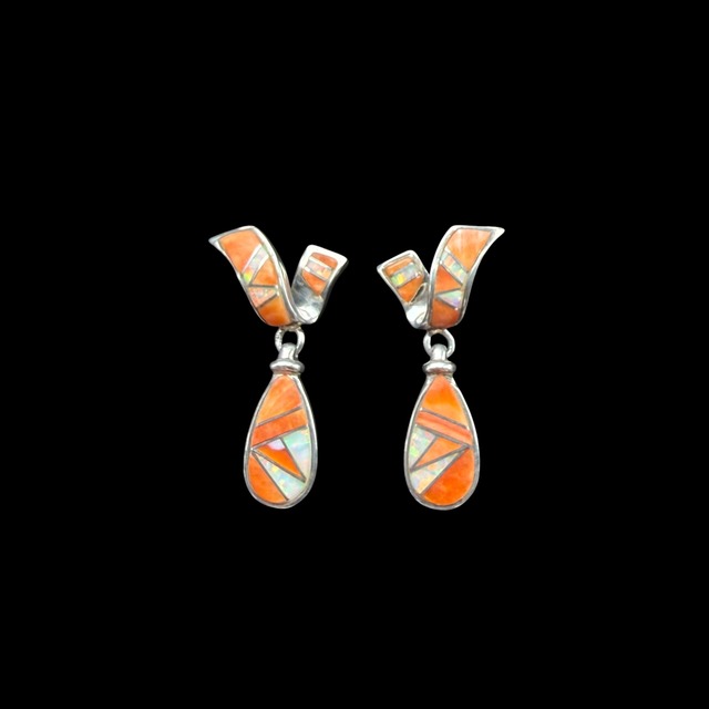 Vintage Curtain Knot Silver Pierced Earrings