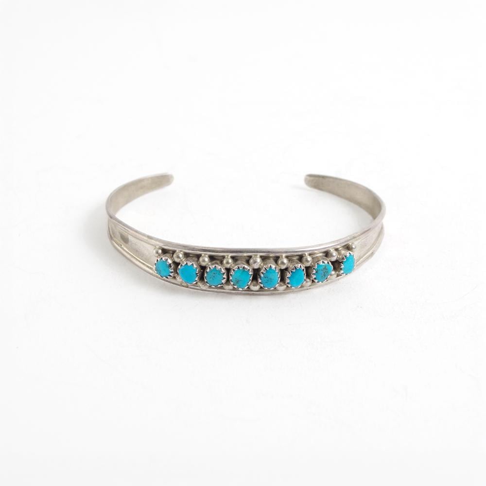 INDIAN JEWELRY インディアンジュエリー】Navajo 8Turquoise bangle