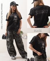 ◆硫化天竺 スカルデザイン S/S Tee◆ng-75226
