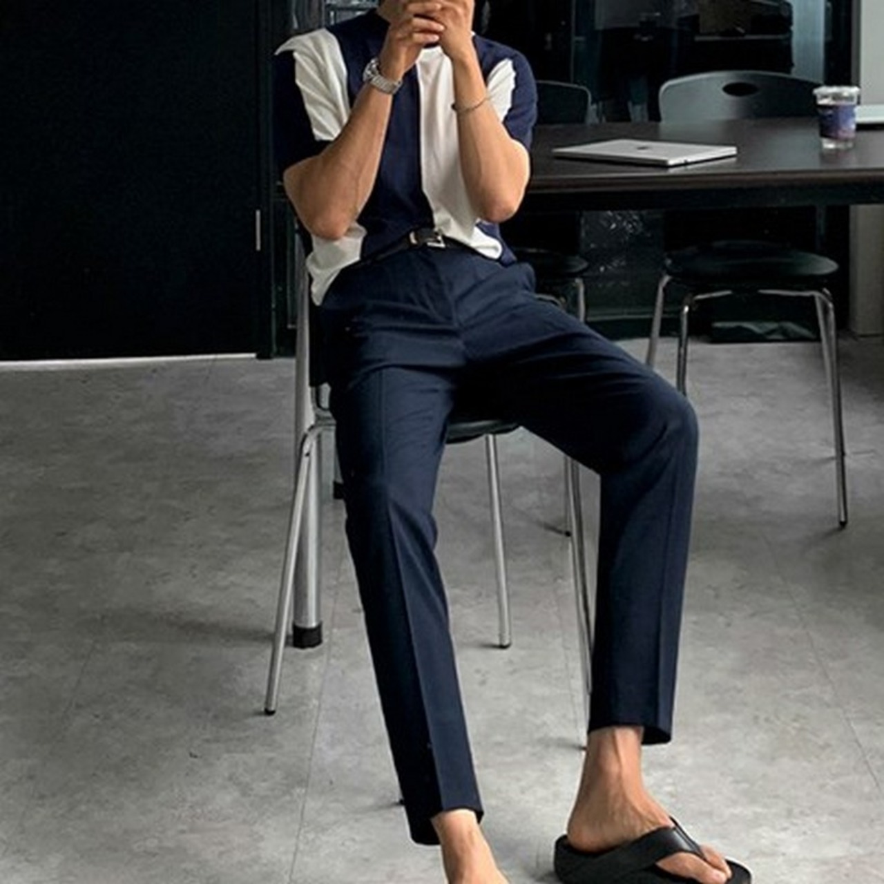 カラーブロックニットTシャツ　MT0080236