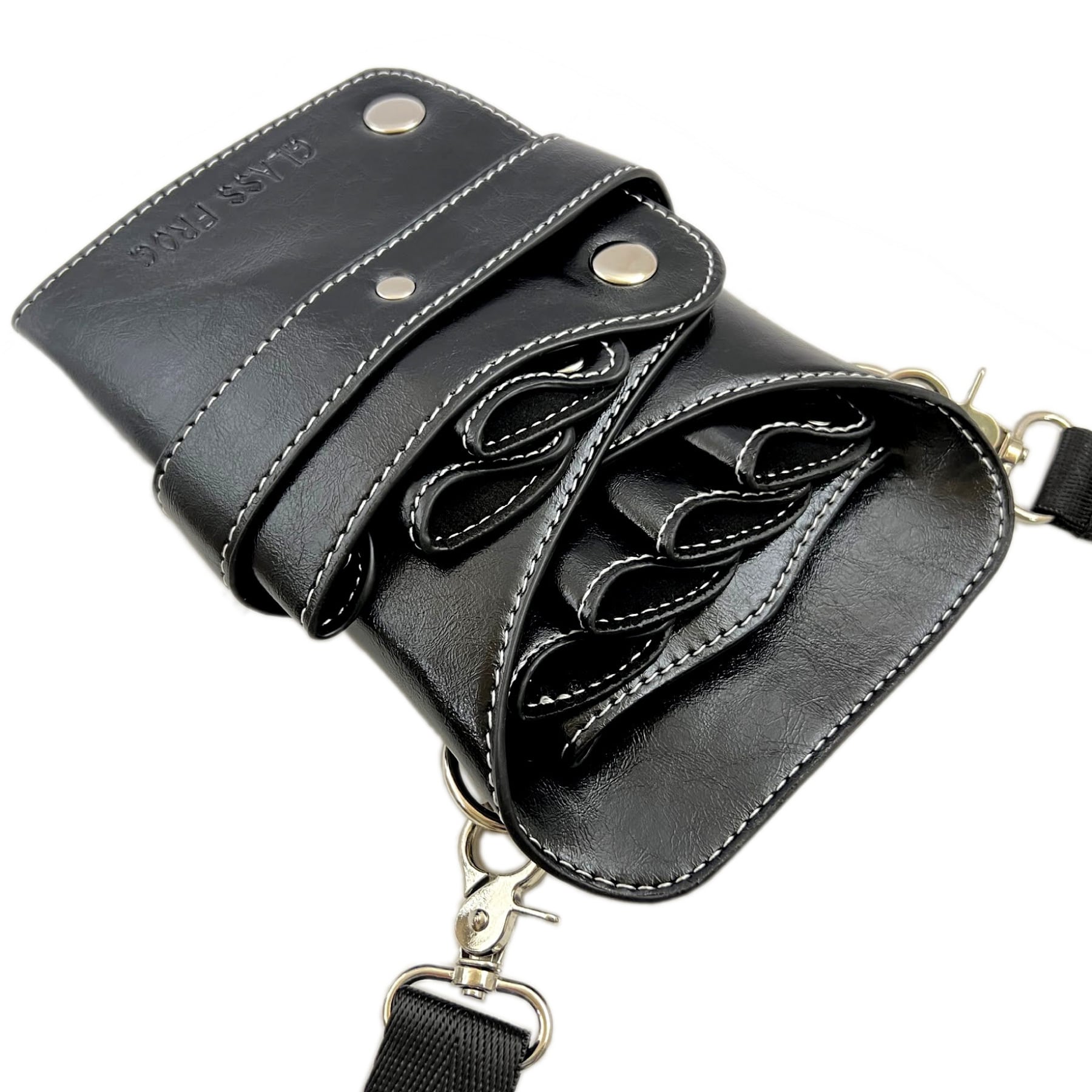 シザーケース 6丁挿し ブラック PUレザー 美容師 トリマー | GLASS FROG