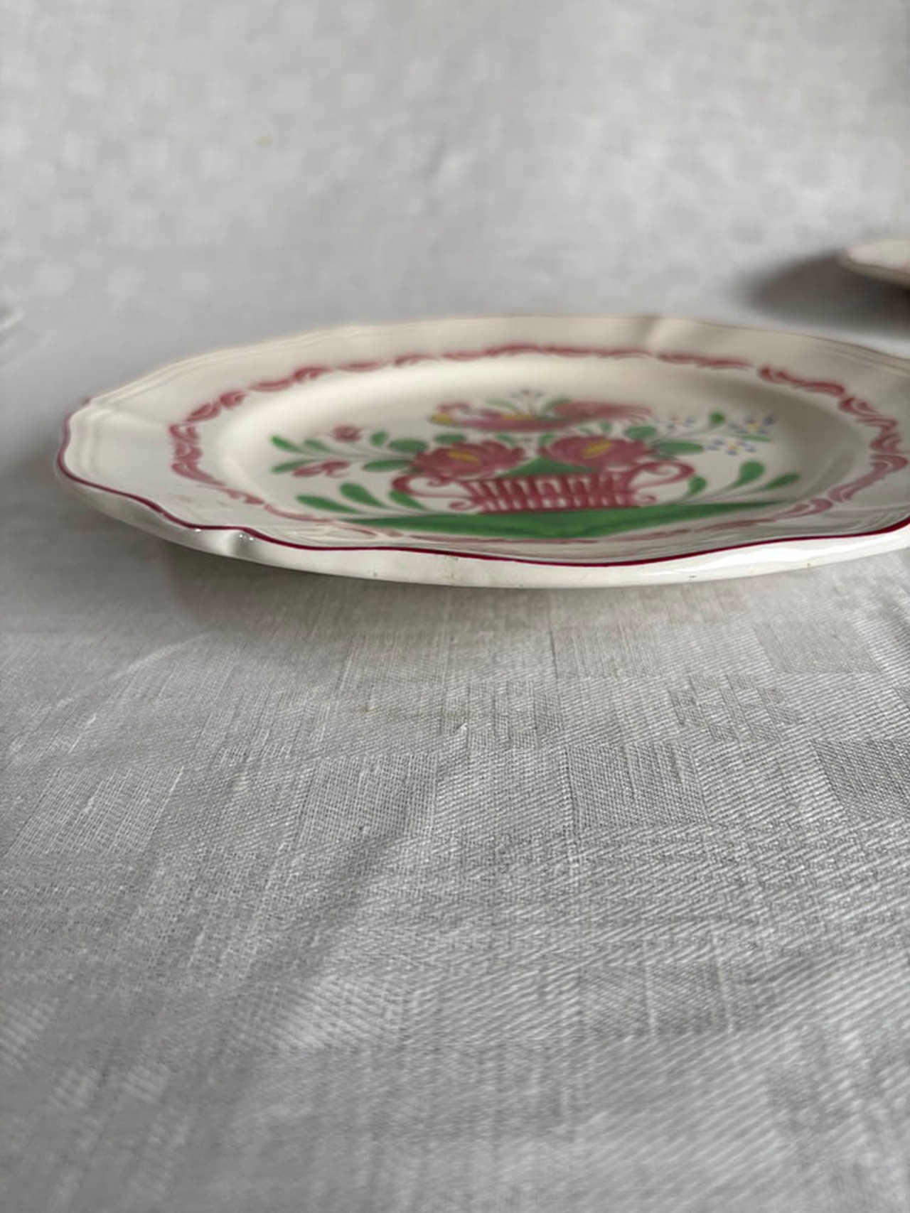 ディナープレート　サンクレモン　リュネヴィル 手描き飾り皿　St. Clement 12TWeh16