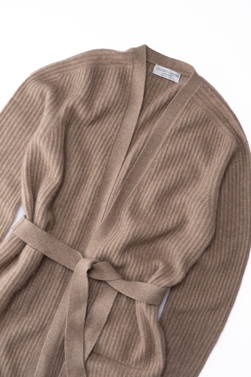 [1990s] "BRUNELLO CUCINELLI" Pure Cashmere Belted Gown Cardigan (Made in Italy)